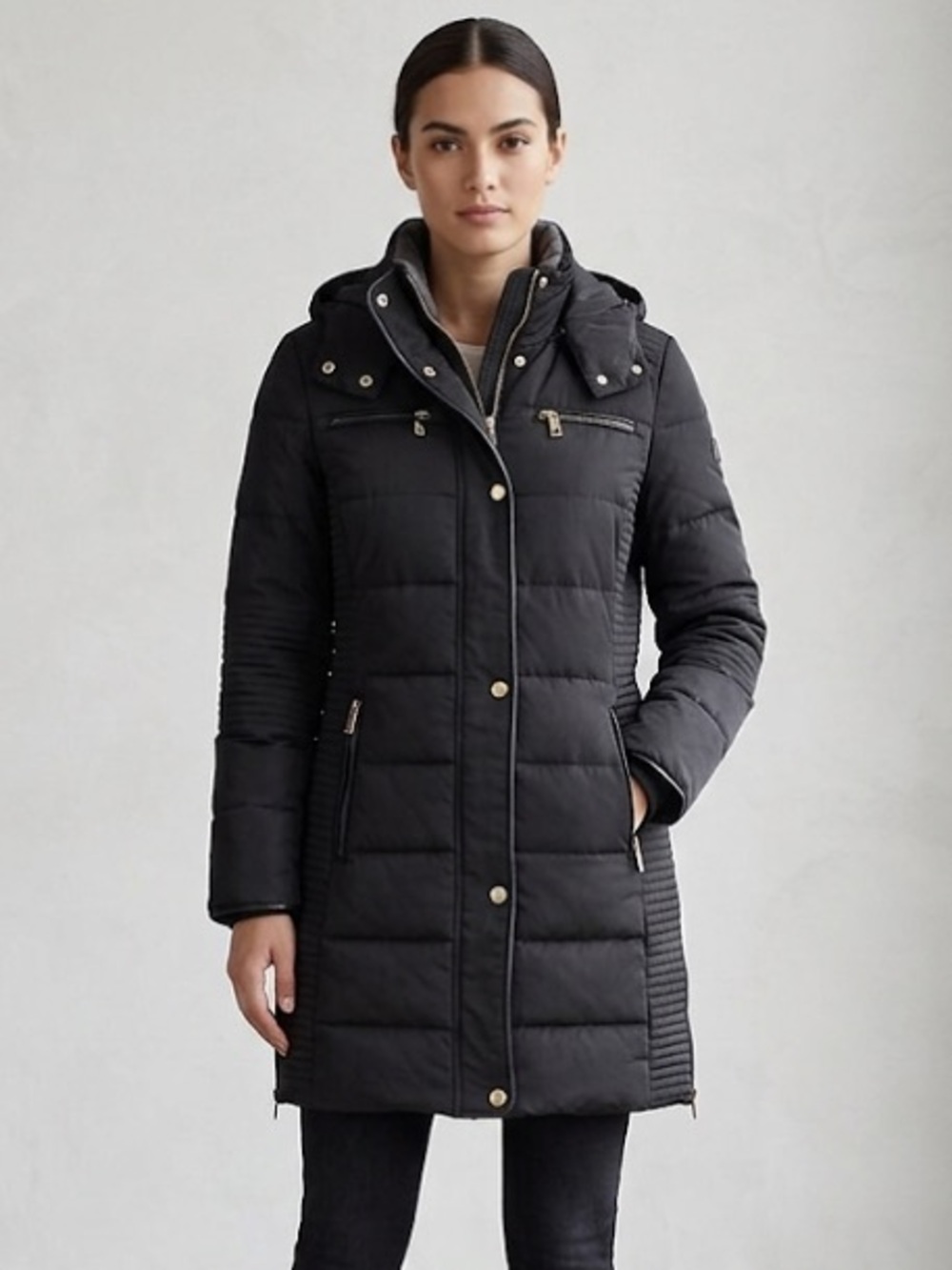 Coffee Shop New York Puffer Hooded Women's Coat Size Large
